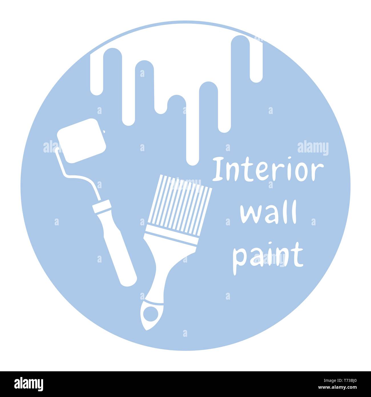 Vector illustration with tools for painting works. Building ...