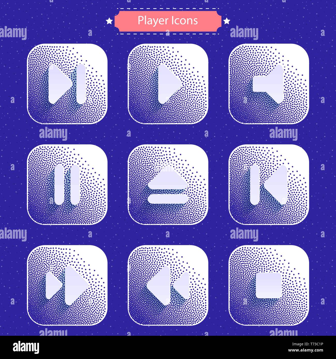 Icons for media player. Stock Vector