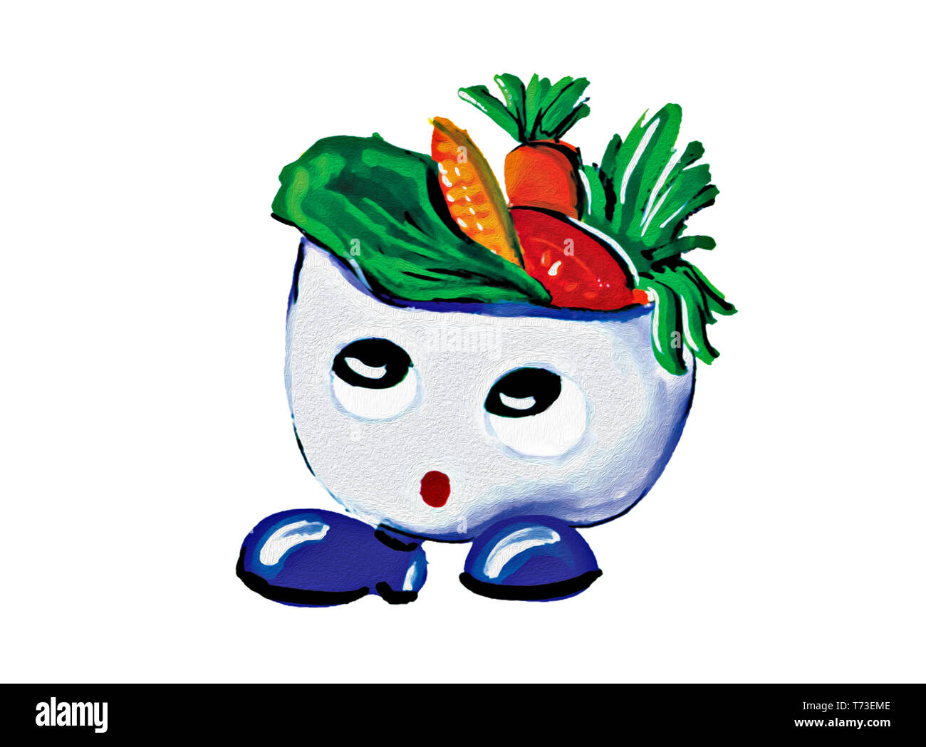 Mascot Salad on white background Stock Photo