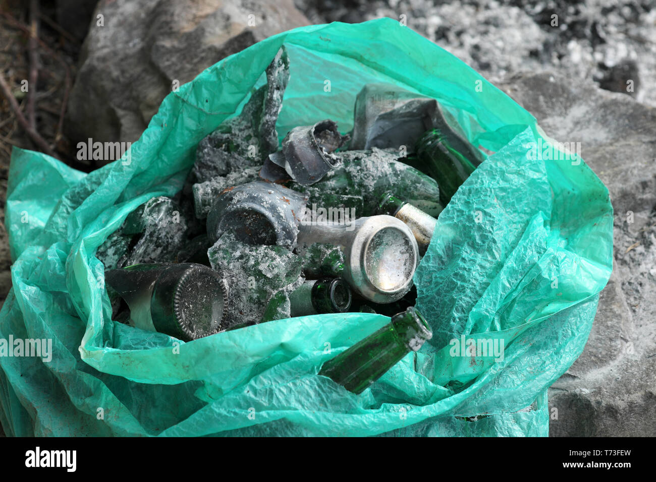 Garbage in a garbage bag Stock Photo Alamy