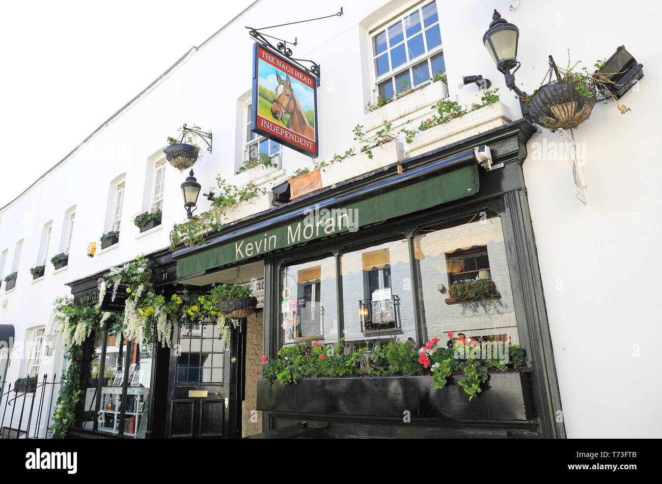 The Nag's Head, a charming and traditional English pub on Kinnerton Street in Belgravia, London SW1X, UK Stock Photo