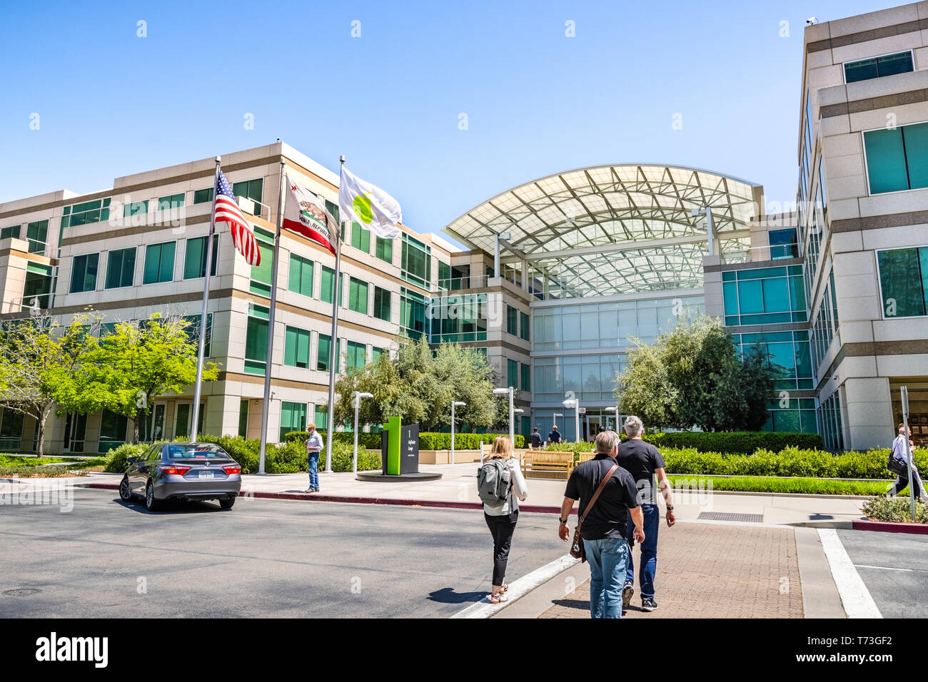 May 2, 2019 Cupertino / CA / USA -  Apple Campus in Silicon Valley, Infinity loop one, South San Francisco bay area Stock Photo