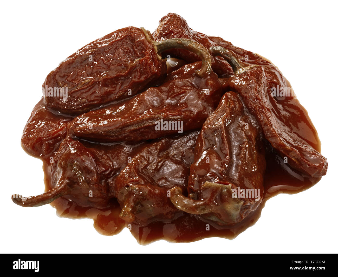 Chipotle en Adobo, a smokedried Jalapeno peppers in seasoning, piile