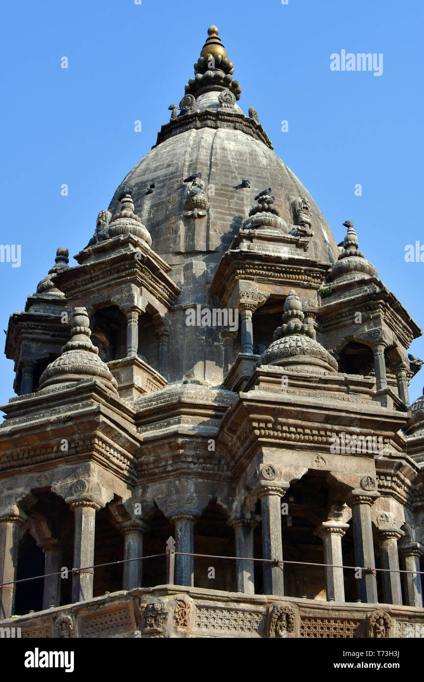 Krishna Mandir (17th-century Shikhara-style temple), Durbar Square, Patan, Lalitpur Metropolitan City, Bagmati Province, Nepal, World Heritage Site Stock Photo