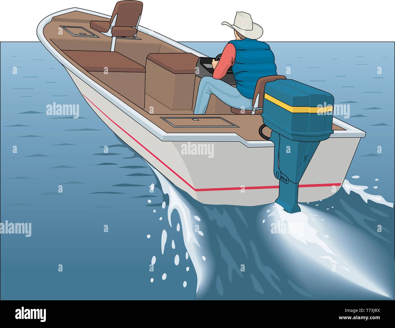 Bass Boat Vector Illustration Stock Vector