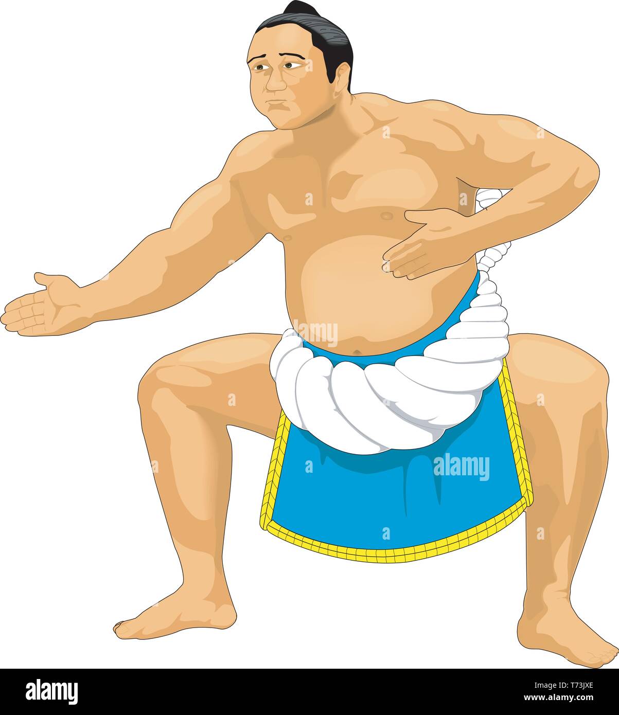 Sumo Wrestler Vector Illustration Stock Vector