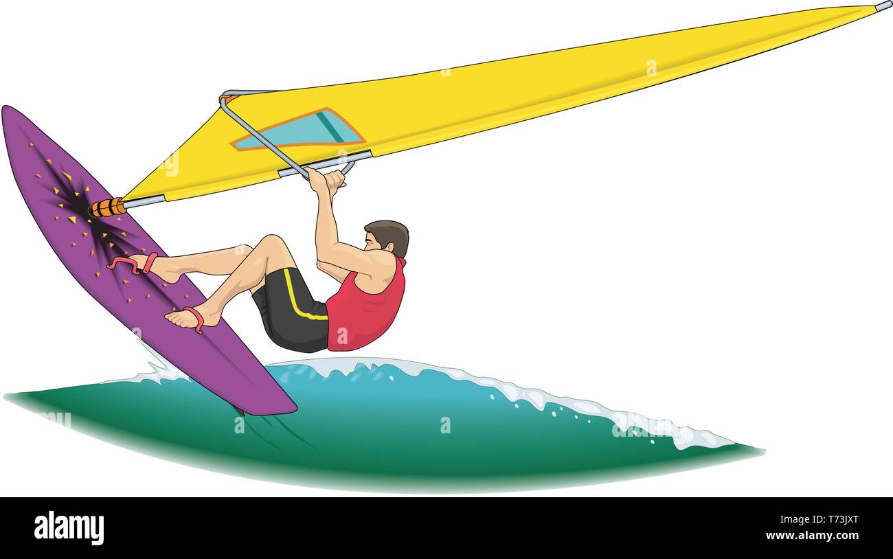 Wind Surfer Vector Illustration Stock Vector