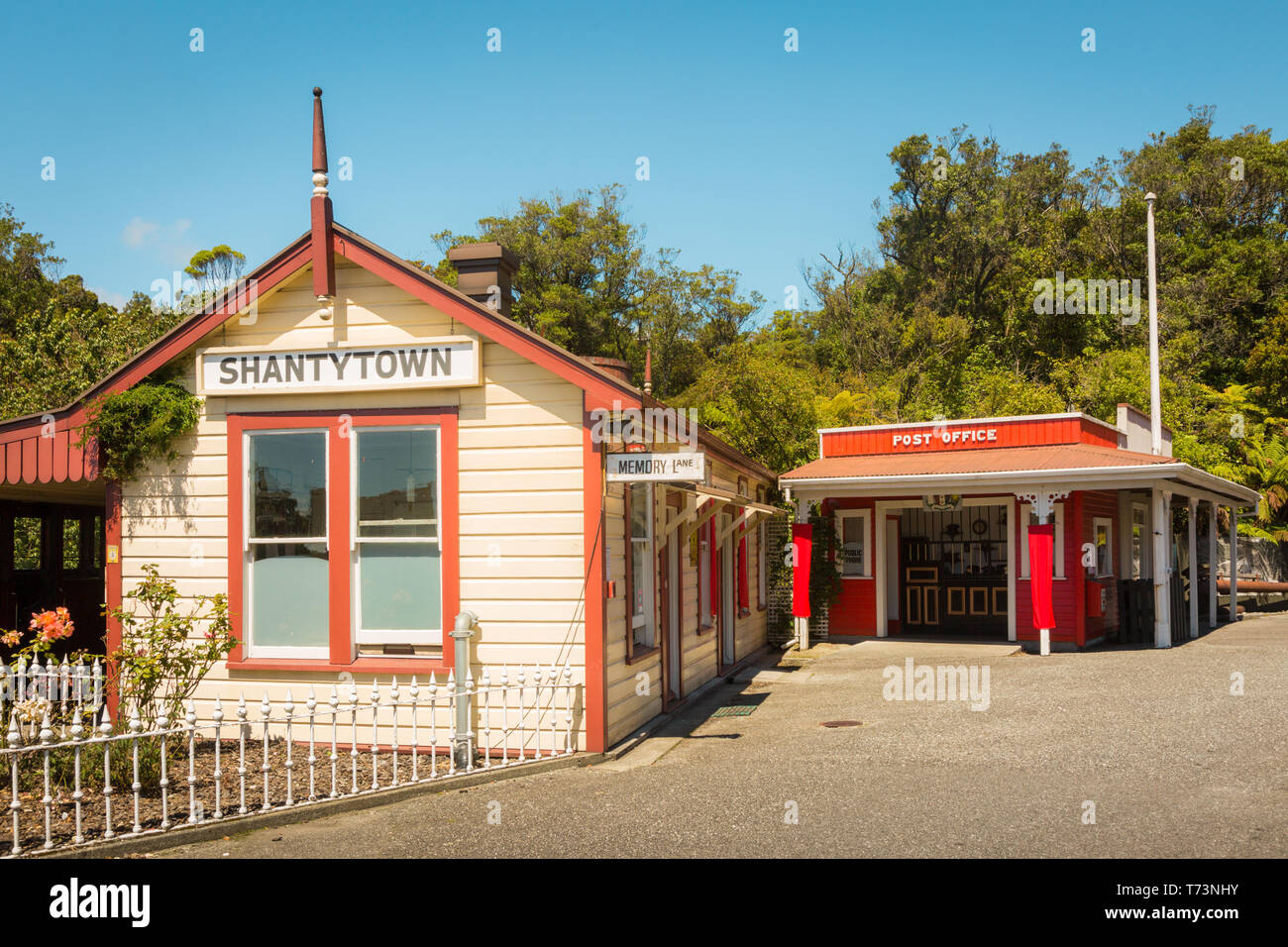 Museum train station, Shanty Town, New Zealand Stock Photo