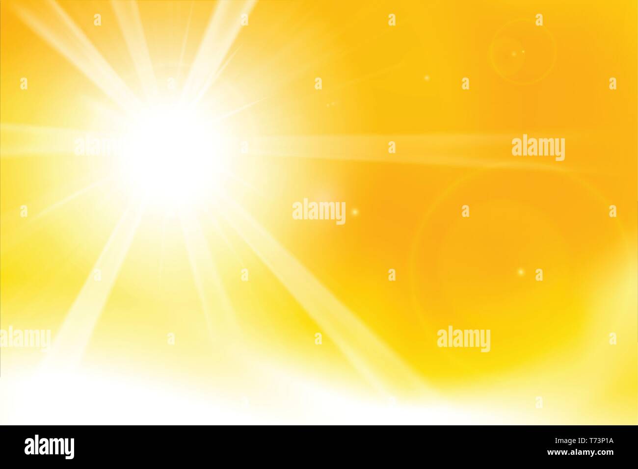 Abstract yellow and orange background with sunlight and flare element for summer vector illustration eps10 Stock Vector