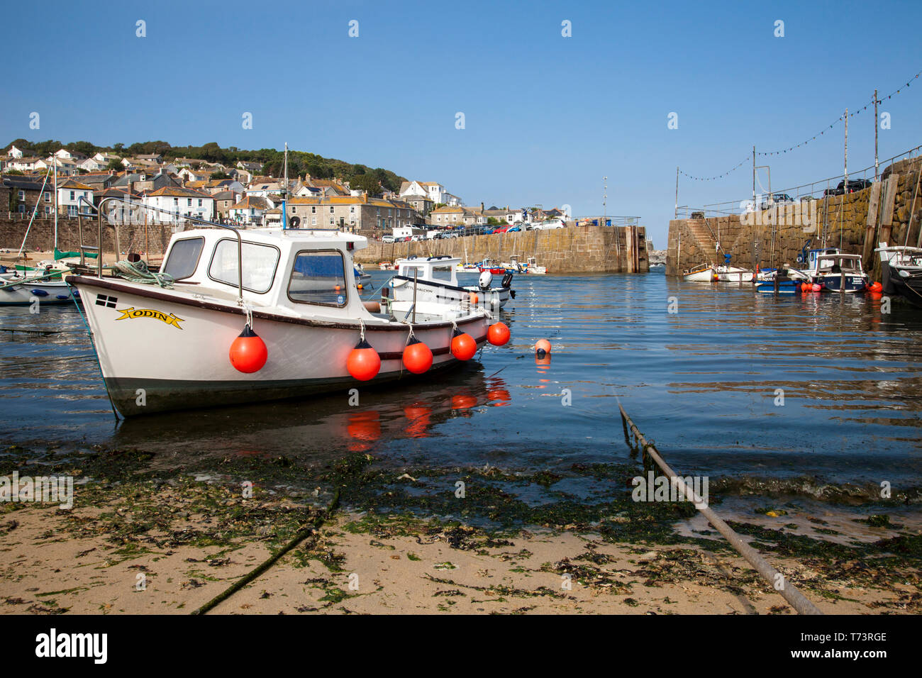 The harbour in Mousehole, Cornwall, England, U.K. Stock Photo