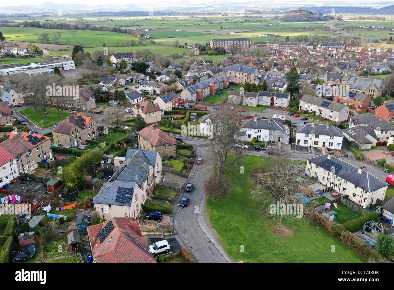 Aerial drone view of Cambusbarron Stirlingshire Stock Photo Alamy