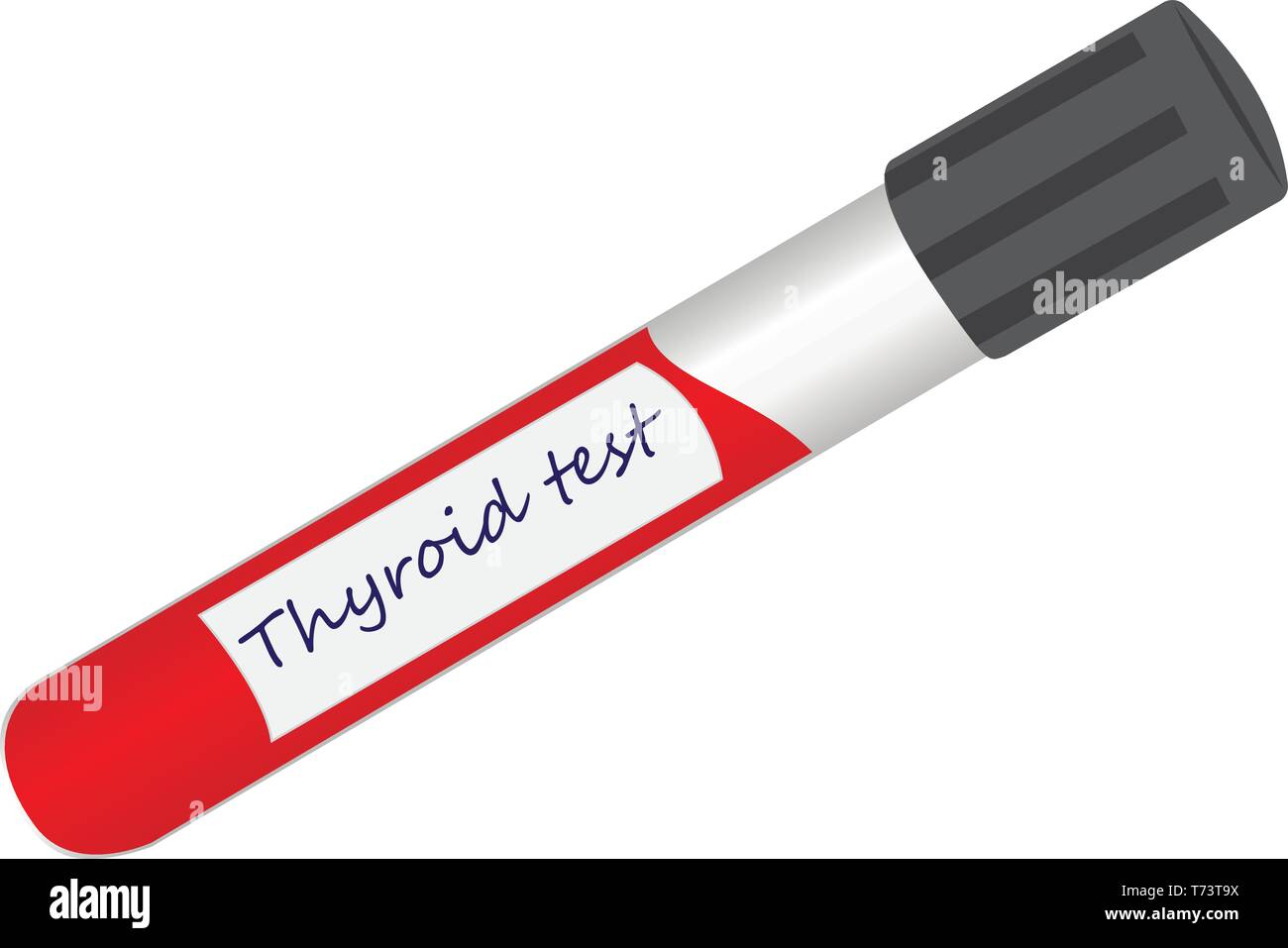 Thyroid test tube vector illustration diagnosis technology Stock Vector