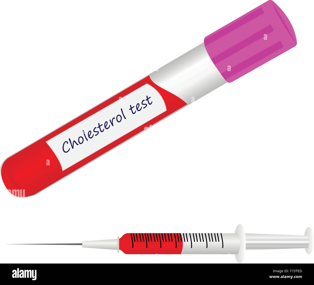 Blood cholesterol level laboratory test vector illustration Stock