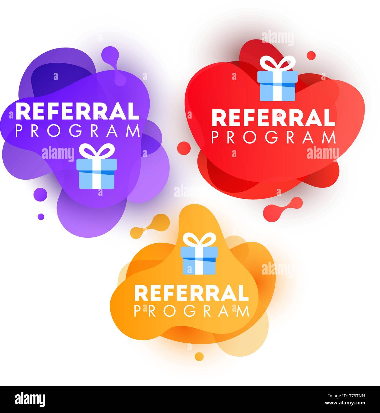 Vector illustration of doodle speech bubbles with refer a Friend