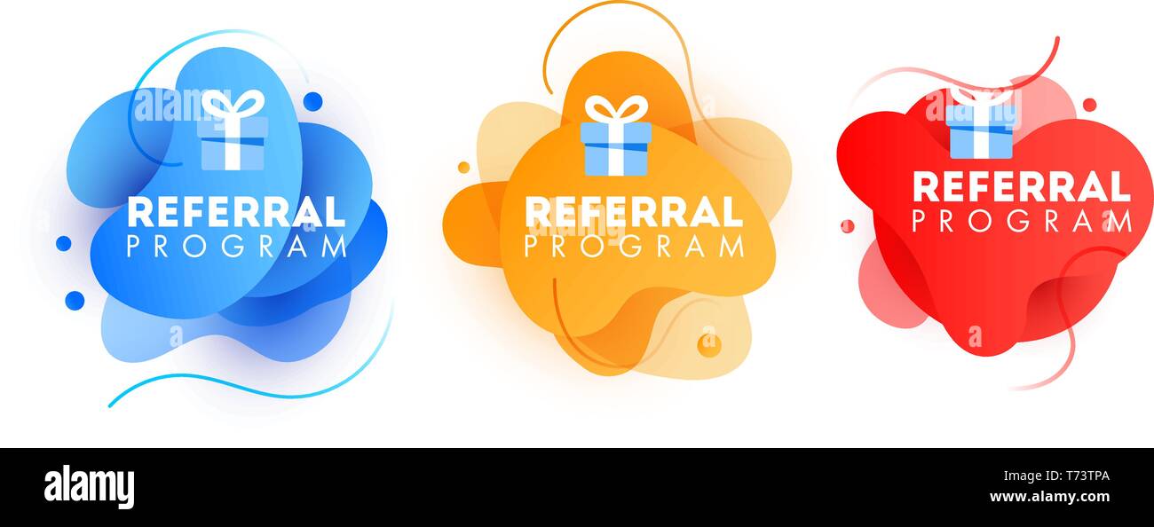 Vector illustration of doodle speech bubbles with refer a Friend