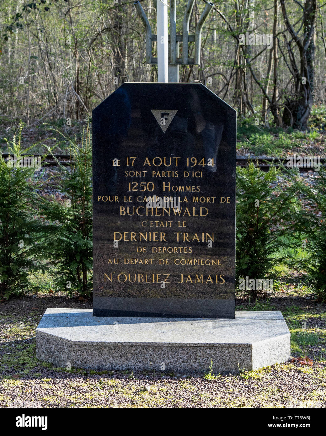 memorial to the last train to leave Compiegne carrying Jews to ...