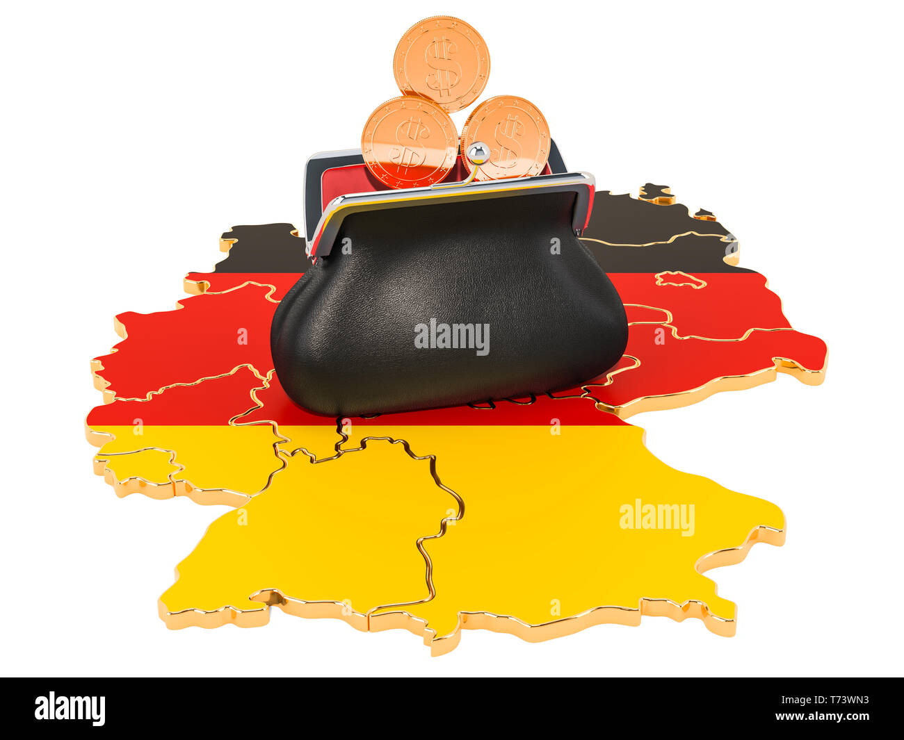 Banking, investment or financial concept in Germany. 3D rendering