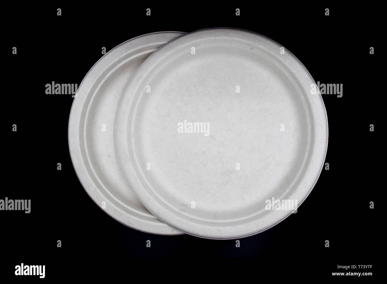 White Empty paper dishes, Natural plant fiber food plate, Paper plate