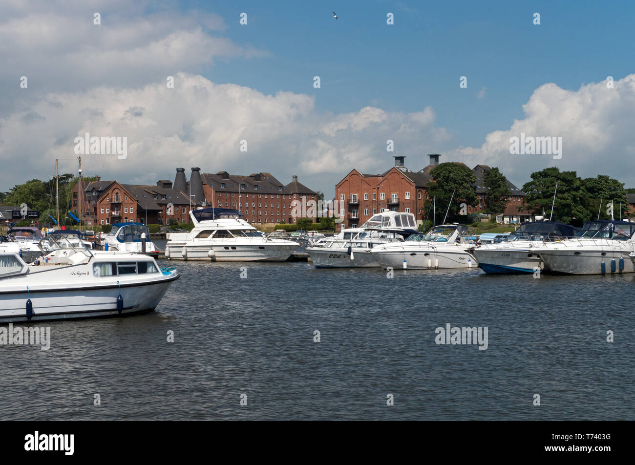 Oulton Broad, the southern gateway to the Broads National Park, Lowestoft, Suffolk, England, UK, Stock Photo