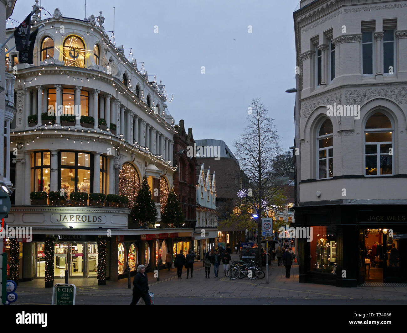 Jarrolds Department Store in London Street in Norwich at Christmas Time