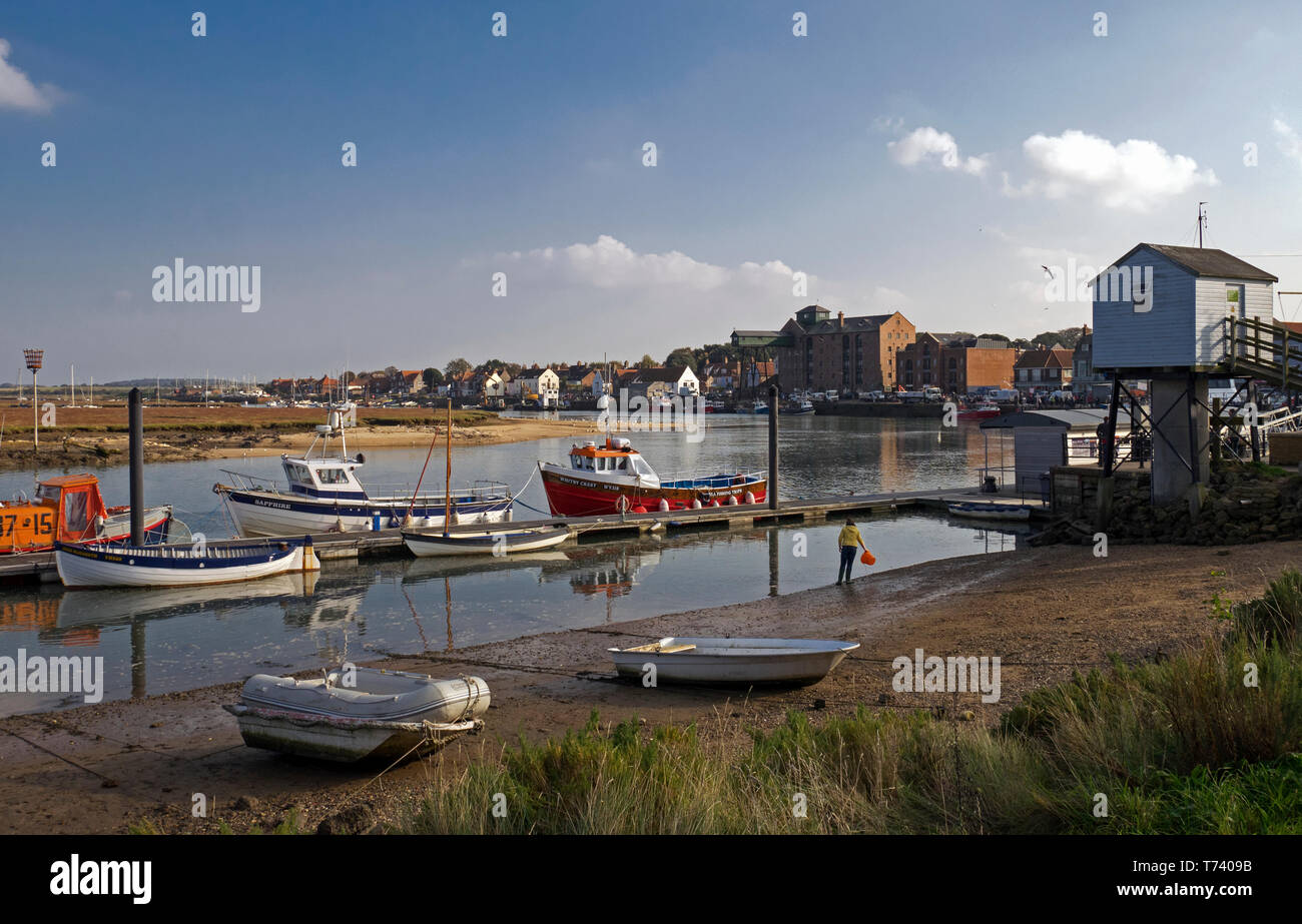 The harbour town of Wells-next-the-Sea in North Norfolk, England, UK Stock Photo