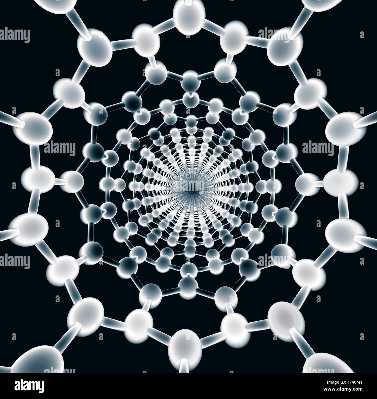 Carbon nanotube, illustration Stock Photo