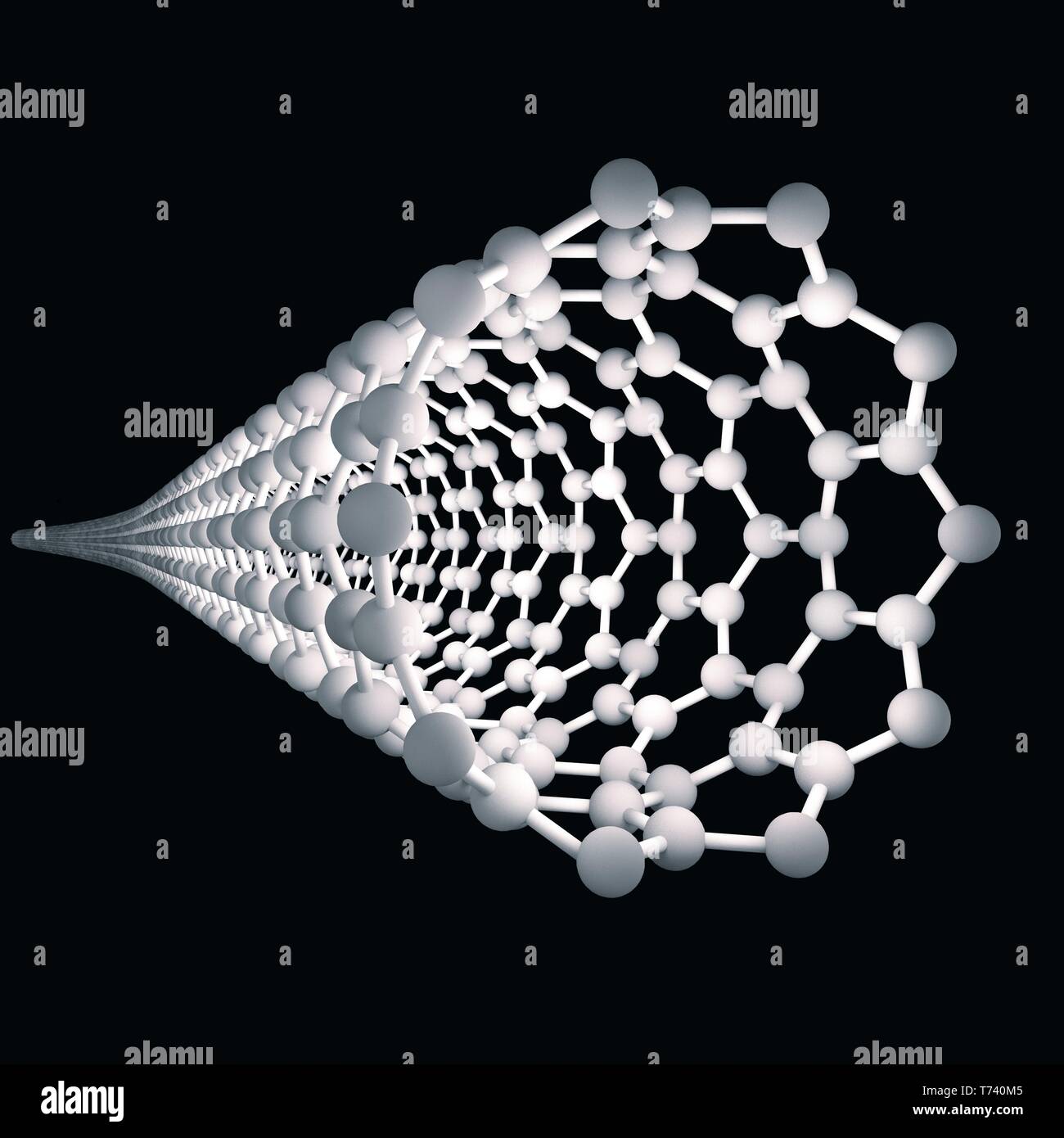 Carbon nanotube. illustration Stock Photo
