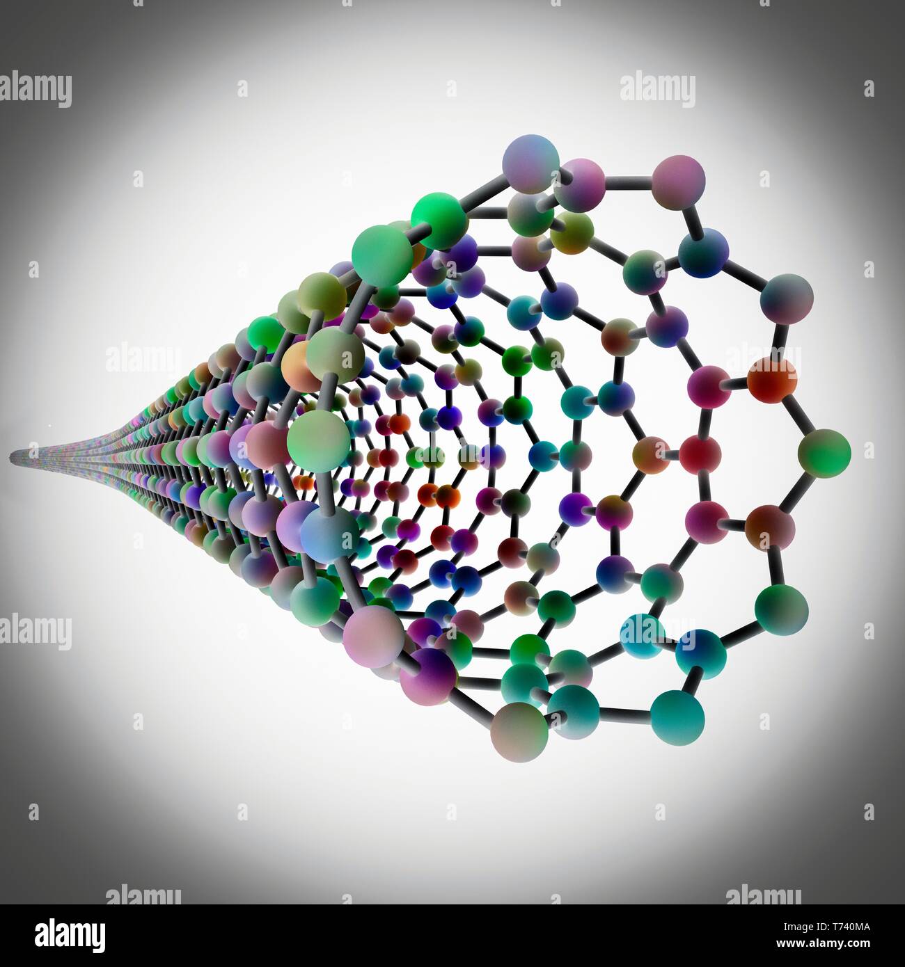 Carbon nanotube, molecular model Stock Photo