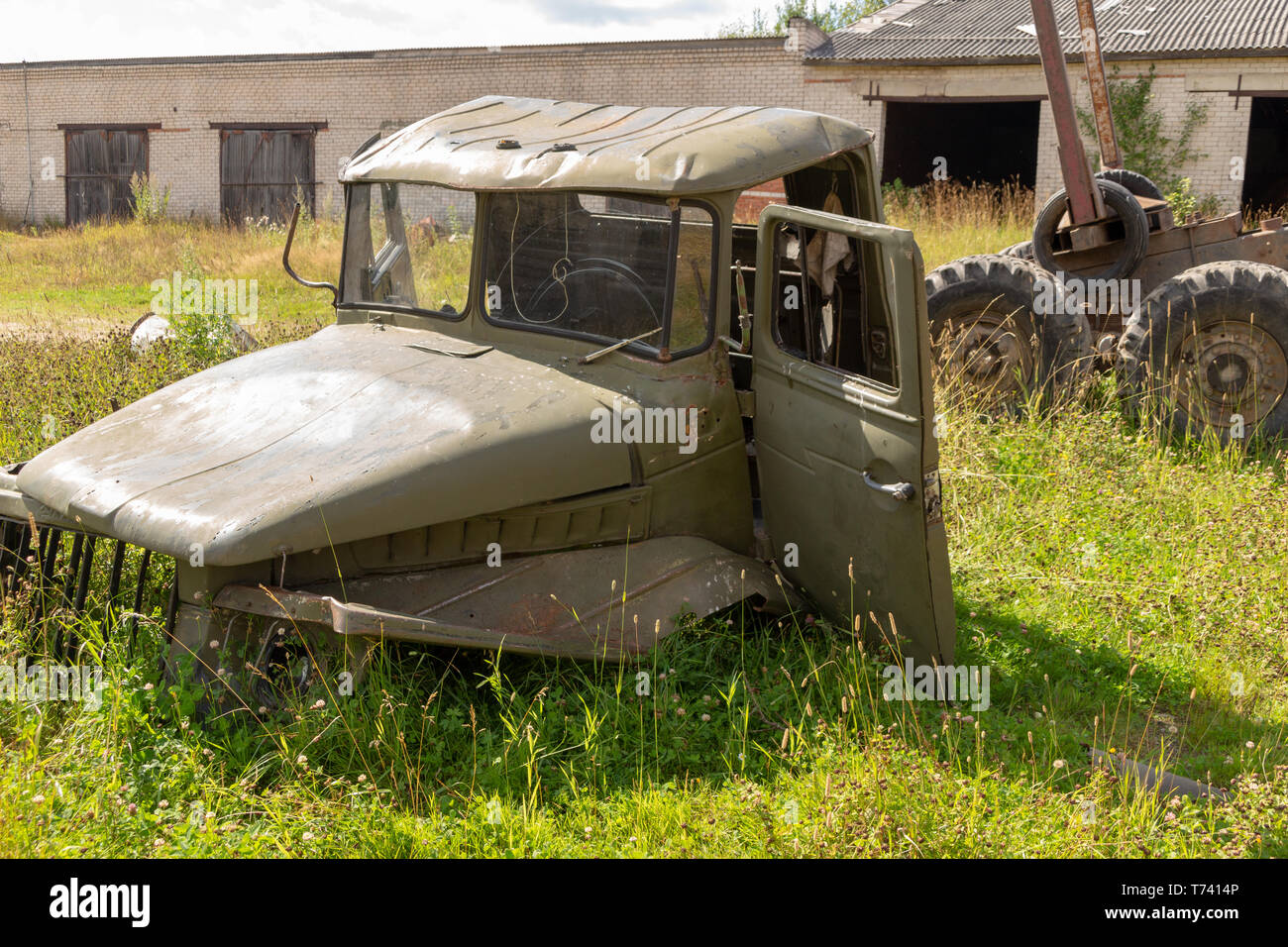 The cabin of the old Soviet truck Stock Photo - Alamy