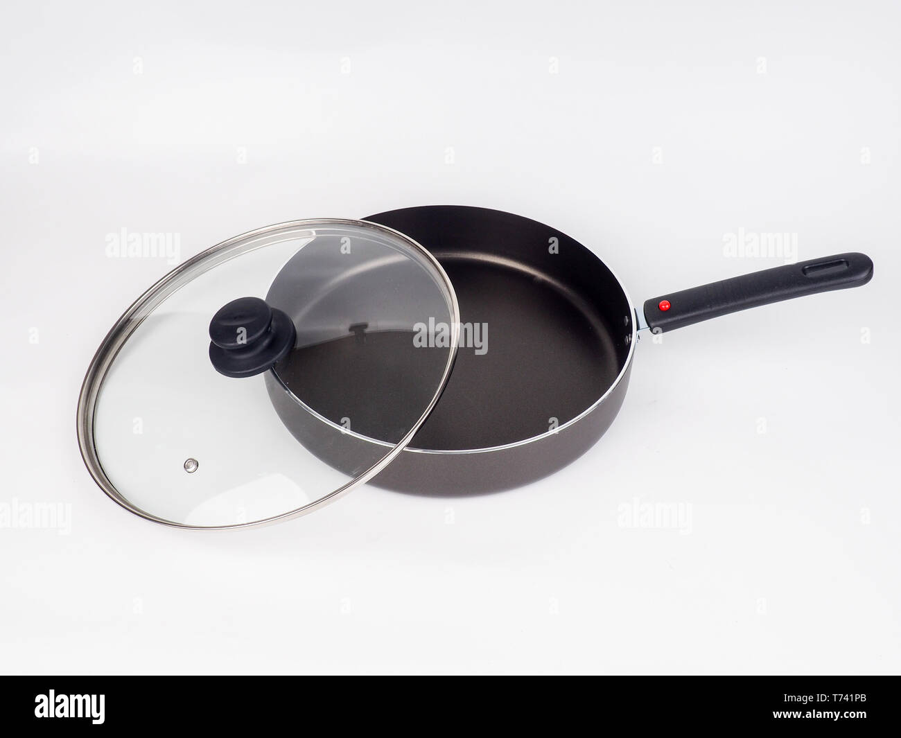 frying and pan glass lid isolated on white background Stock Photo Alamy