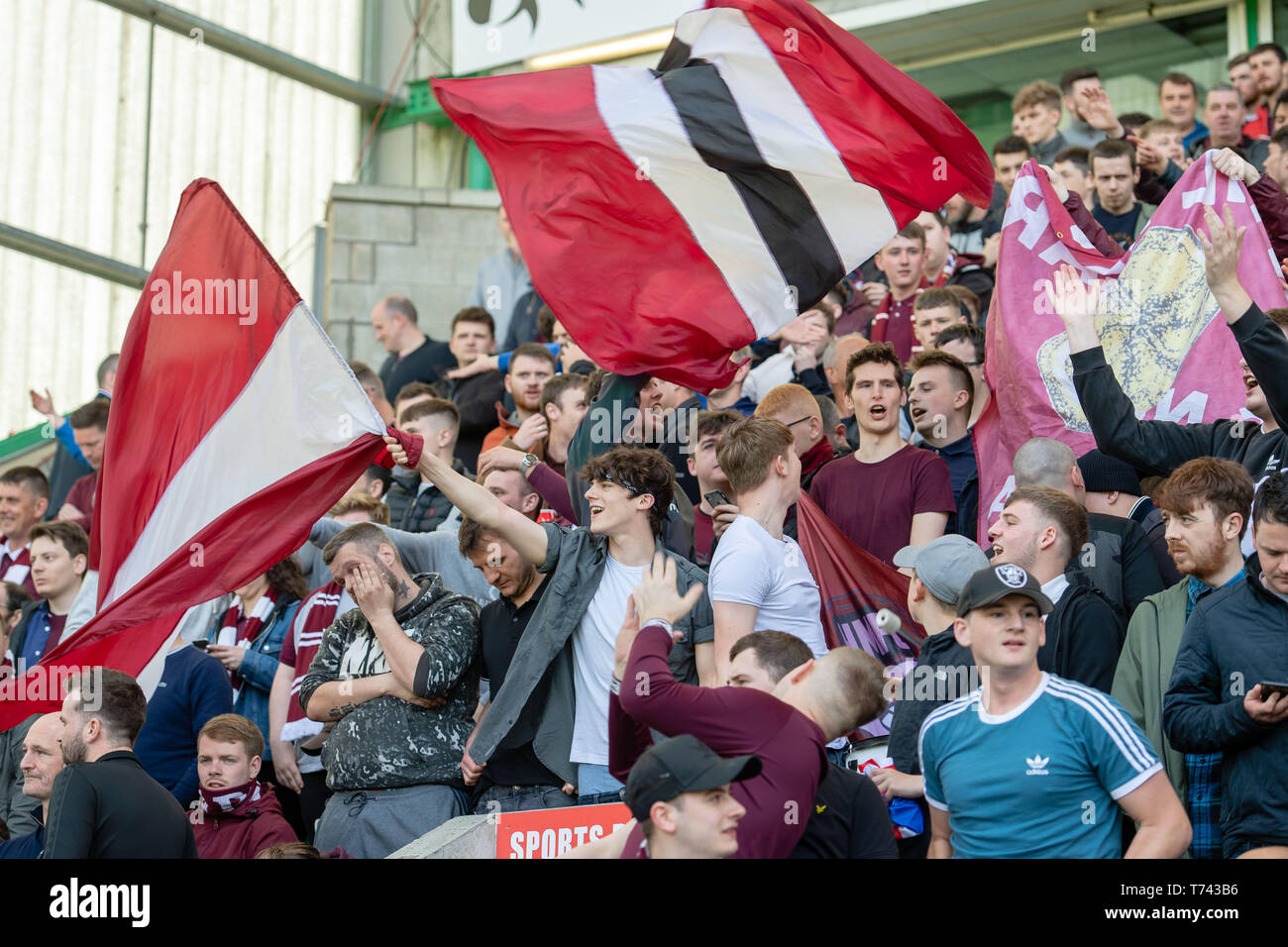 Hibs vs Hearts, Easter Road Stadium, Police, G4S security control room feature, Fans Stock Photo