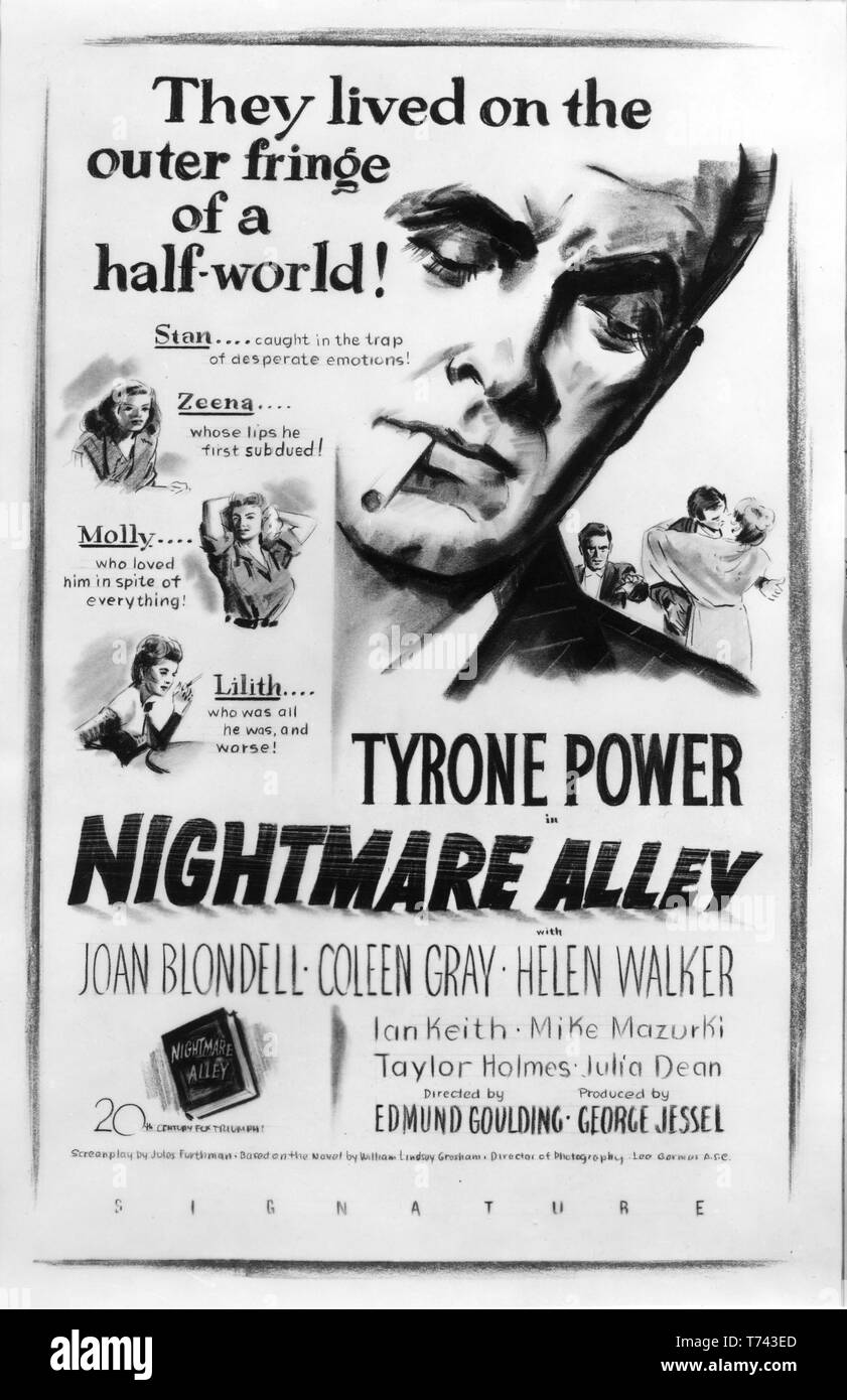 Tyrone Power Joan Blondell Coleen Gray Helen Walker NIGHTMARE ALLEY 1947 director Edmund Goulding screenplay Jules Furthman Twentieth Century Fox Stock Photo