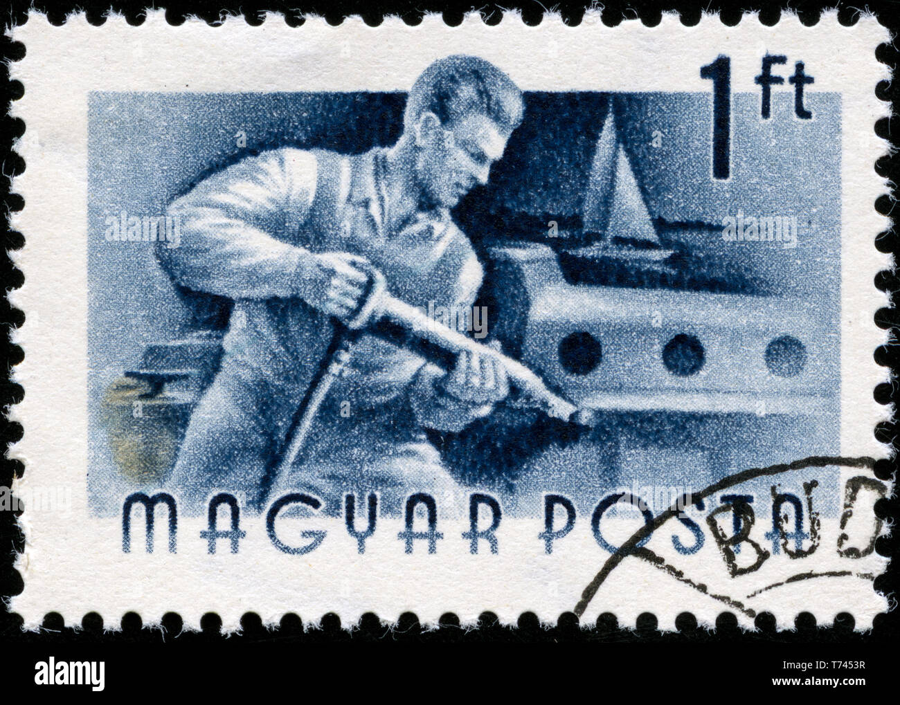 Postage stamp from Hungary in the Hungarian Workers series issued in 1955 Stock Photo