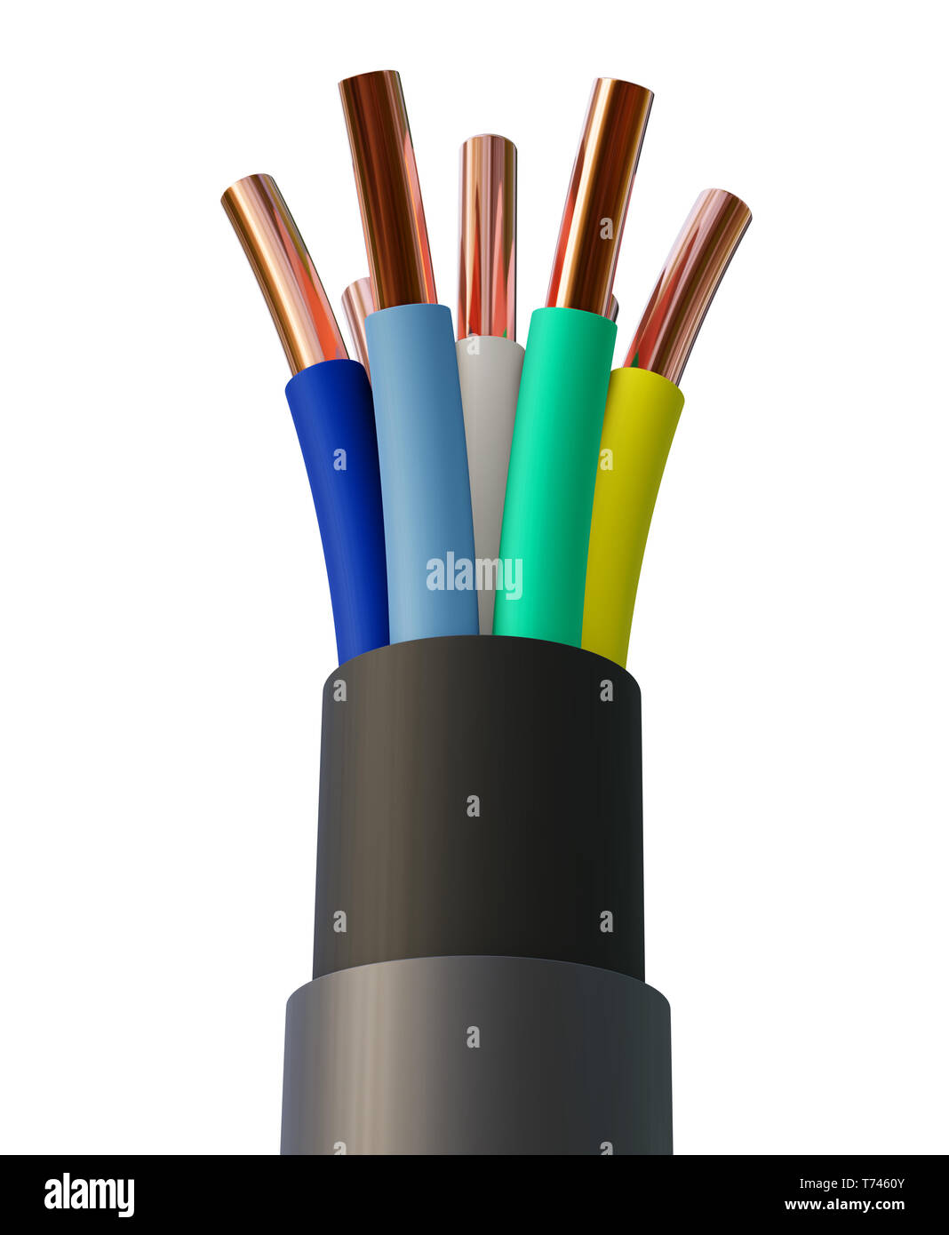 Seven-wire cable, different colors. 3D illustration Stock Photo - Alamy