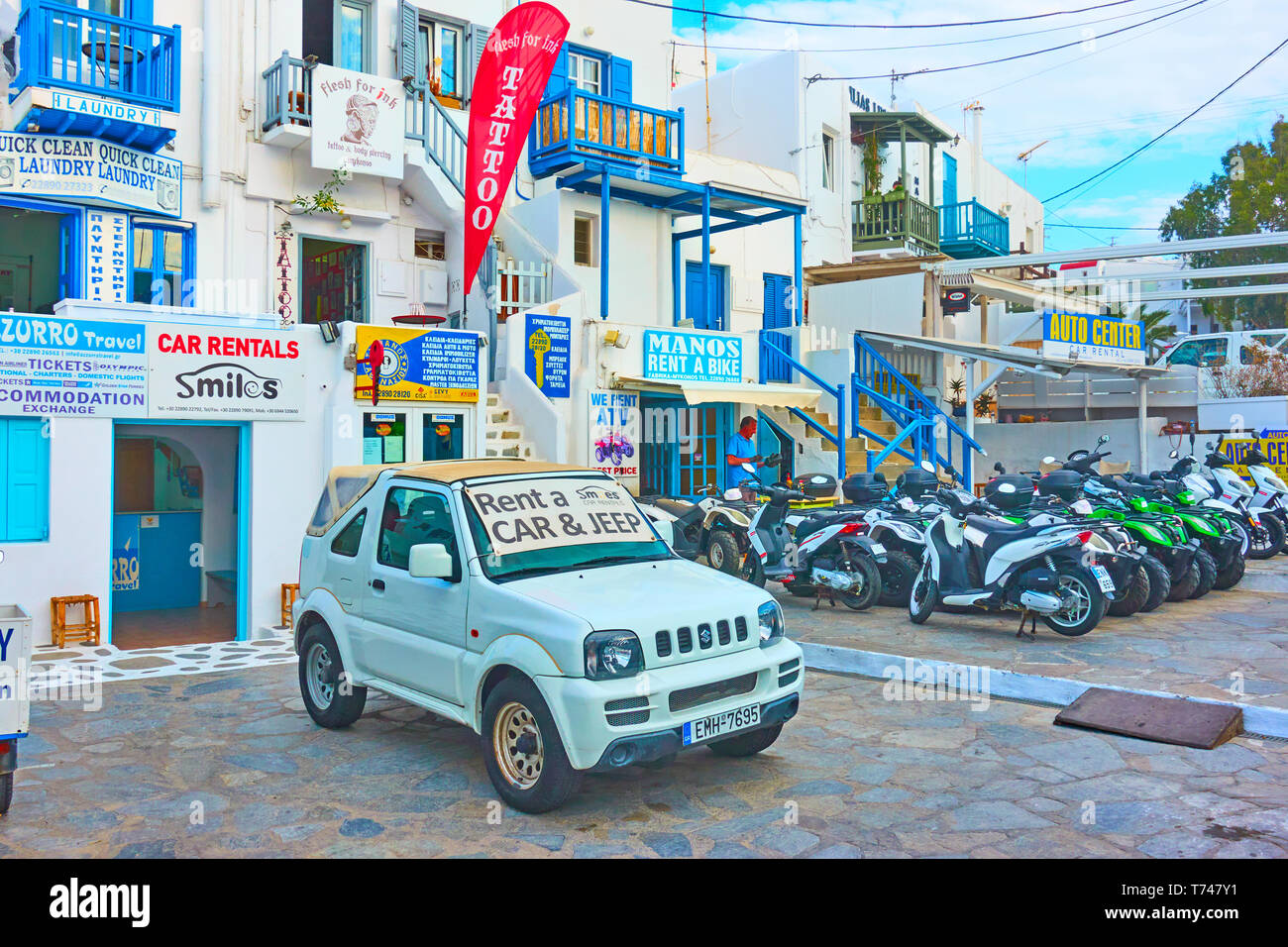 Rent car mykonos greece hi-res stock photography and images - Alamy