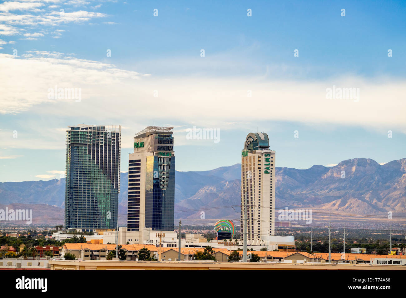 Palms Casino Resort,Beautiful Mountains in Background. Las Vegas, Nevada, USA, November 19, 2016 Stock Photo