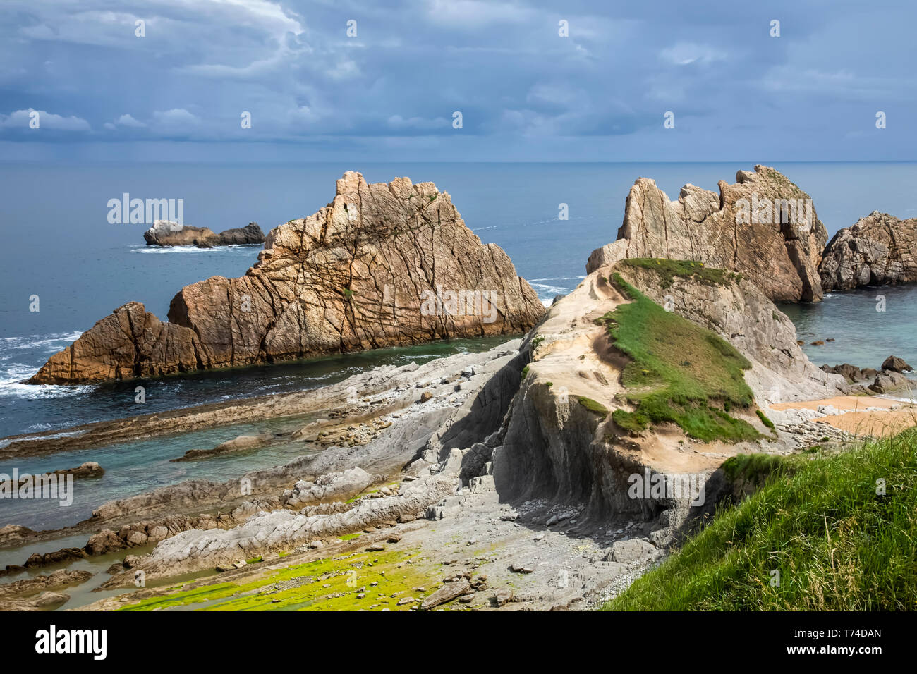 North coast of Spain looking out to the Atlantic Ocean; Spain Stock Photo