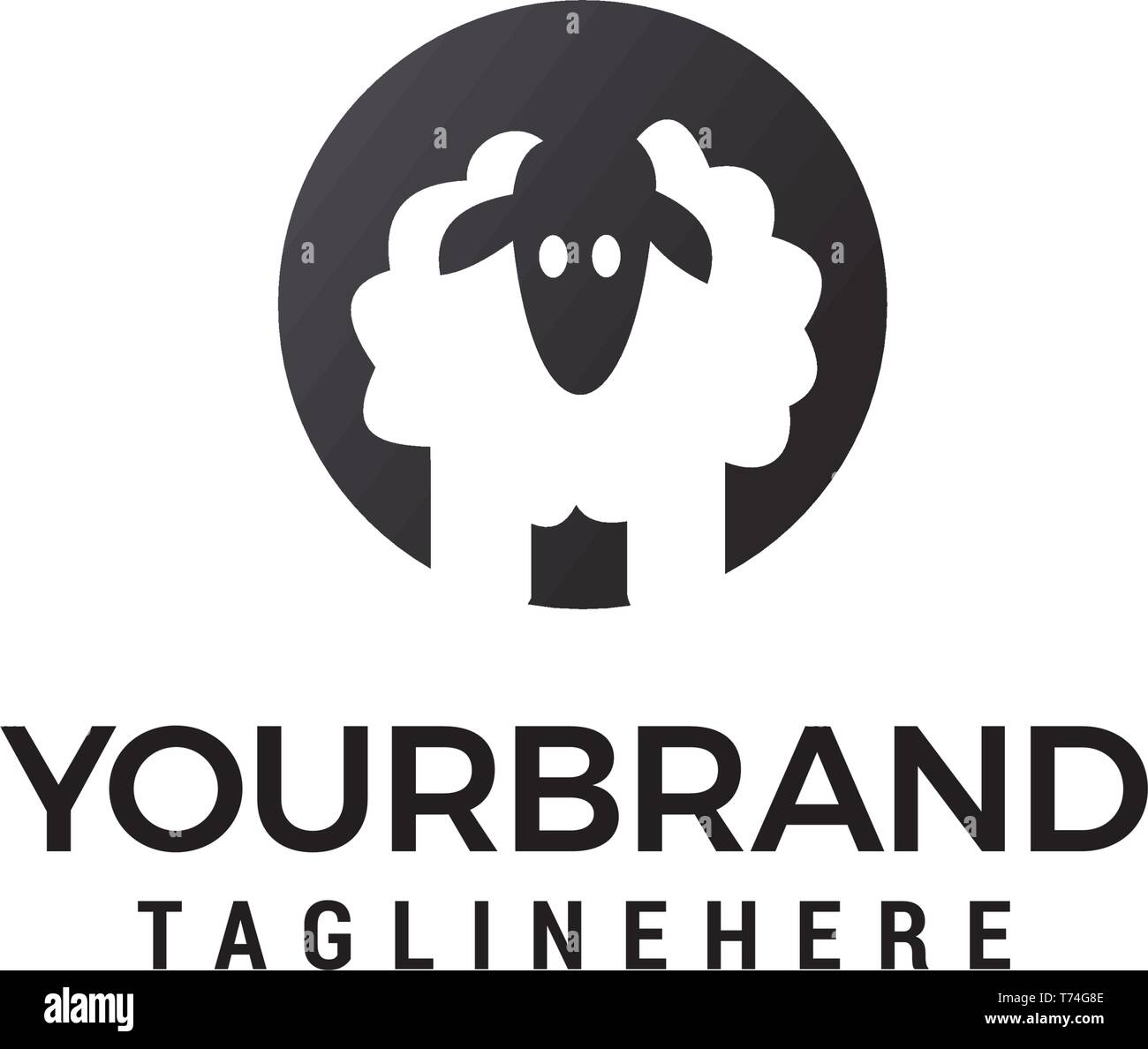 sheep logo design concept template vector Stock Vector