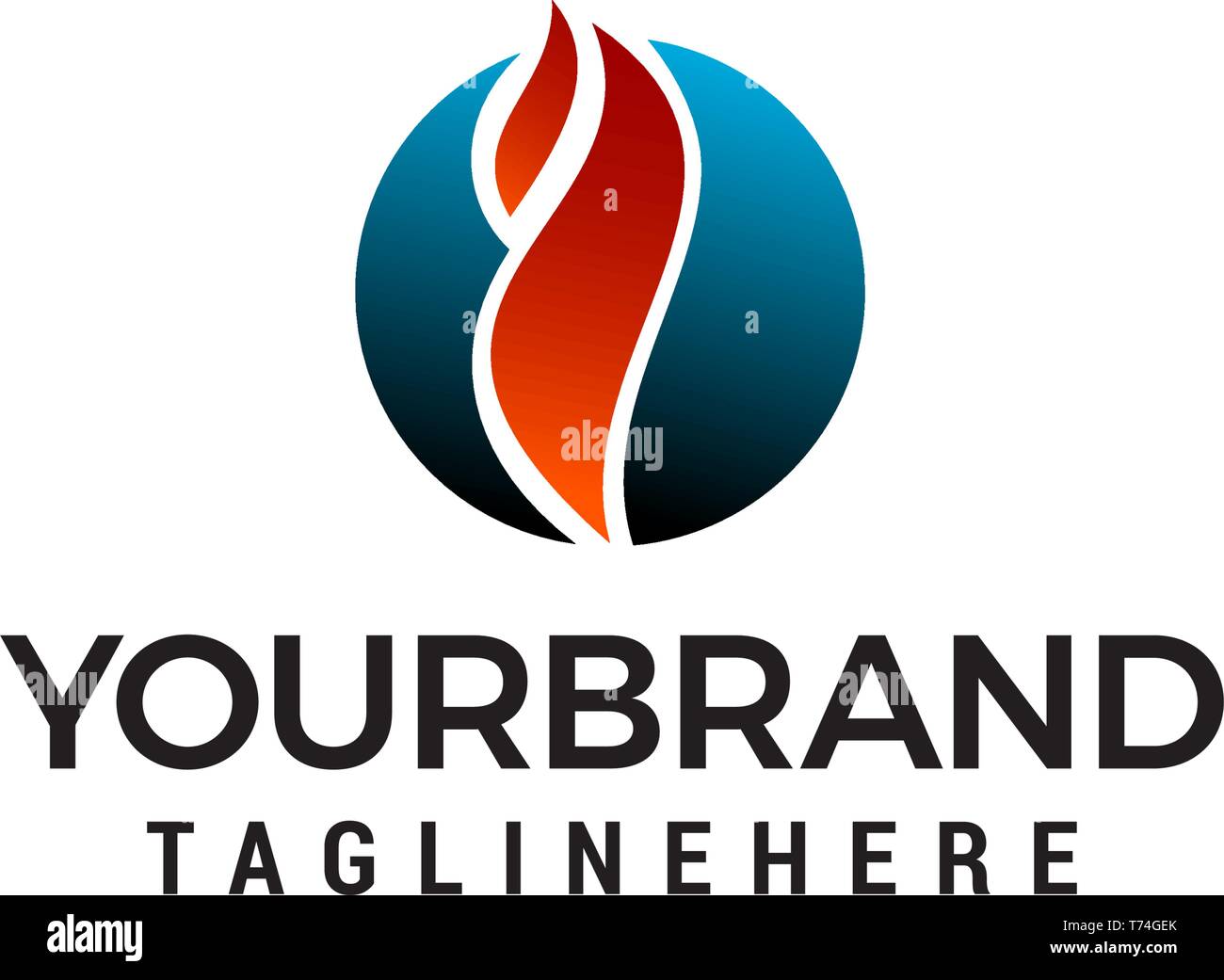 fire circle logo design concept template vector Stock Vector Image