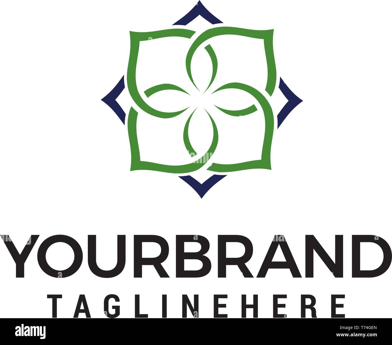 Abstract flower logo design concept template vector Stock Vector Image ...