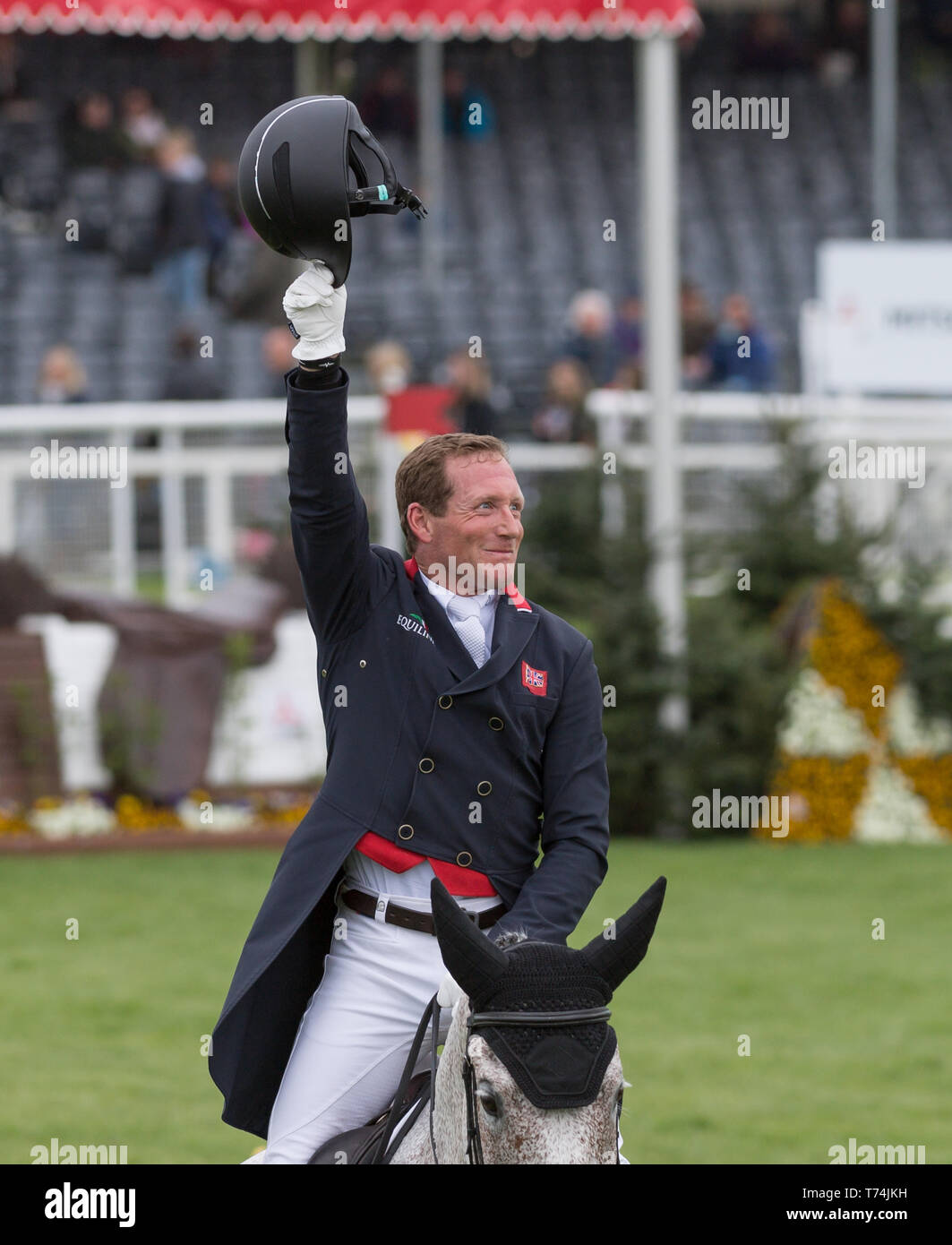 Mitsubishi Motors Badminton Horse Trials, Badminton , Oliver Townend (GBR) and  Ballaghmor Class  taking part in the dressage phase of the 2019 Mitsub Stock Photo