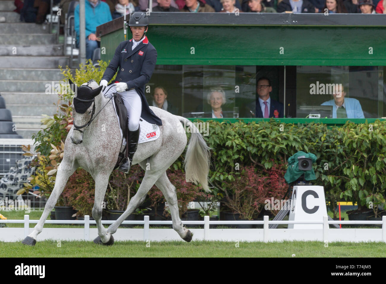 Mitsubishi Motors Badminton Horse Trials, Badminton , Oliver Townend (GBR) and  Ballaghmor Class  taking part in the dressage phase of the 2019 Mitsub Stock Photo