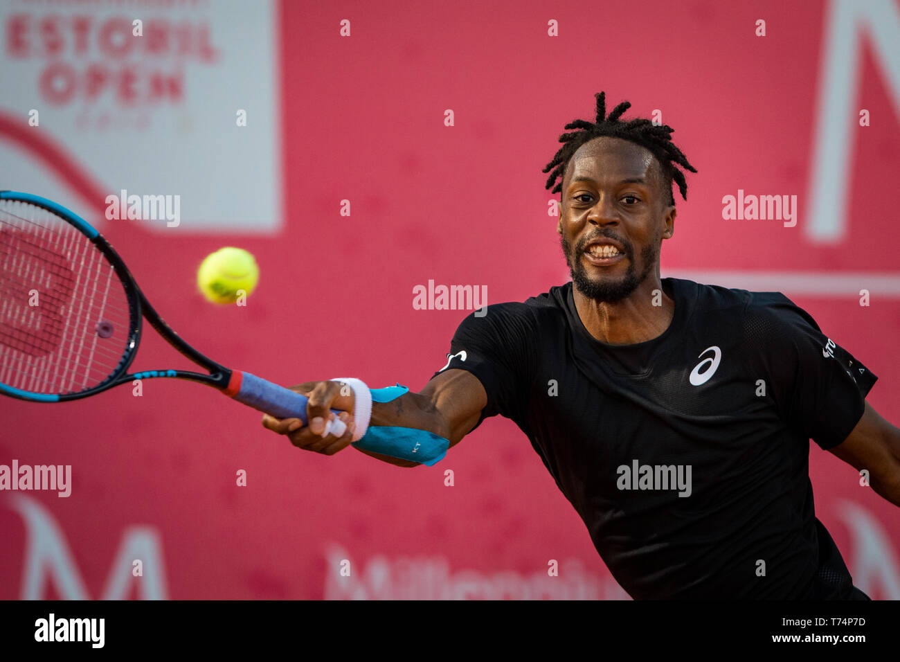 Estoril, Portugal. 03rd May, 2019. French Gael Monfils during the game with  the Spanish Alejandro Dovidovich Fokina for the Millennium Estoril Open ATP  250 tennis match, in Estoril, near Lisbon. Credit: SOPA