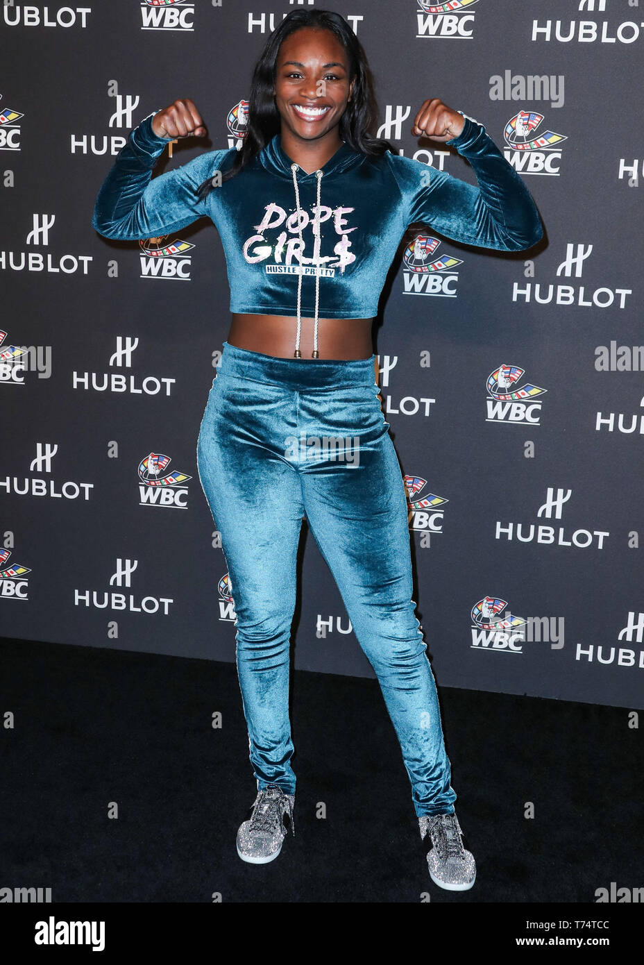 LAS VEGAS, NEVADA, USA - MAY 03: Claressa Shields arrives at the Hublot x WBC 'Night of Champions' Gala held at Encore at Wynn Las Vegas on May 3, 2019 in Las Vegas, Nevada, United States. (Photo by Xavier Collin/Image Press Agency) Stock Photo