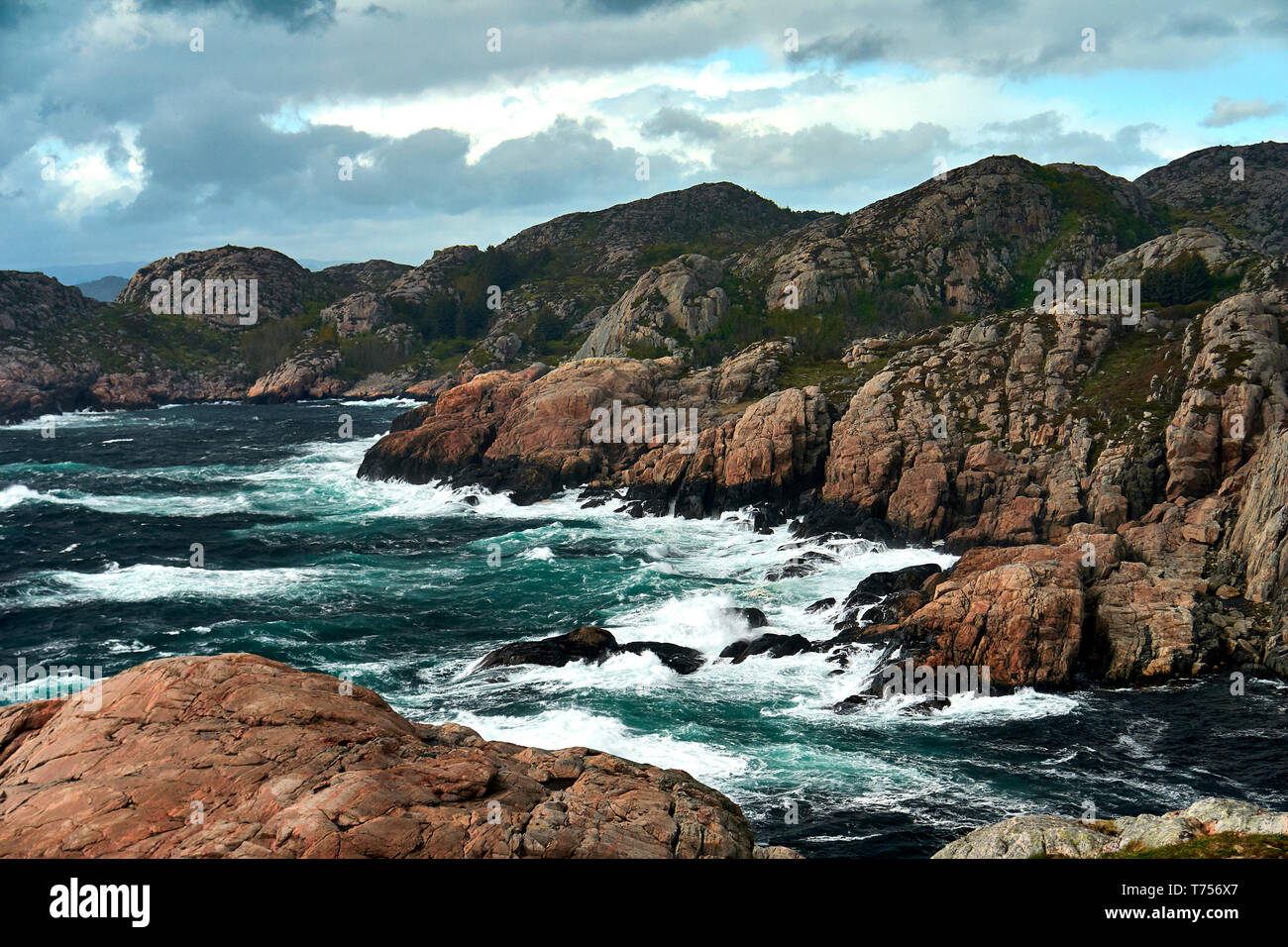 The coast of Lindesnes in the south of Norway Stock Photo