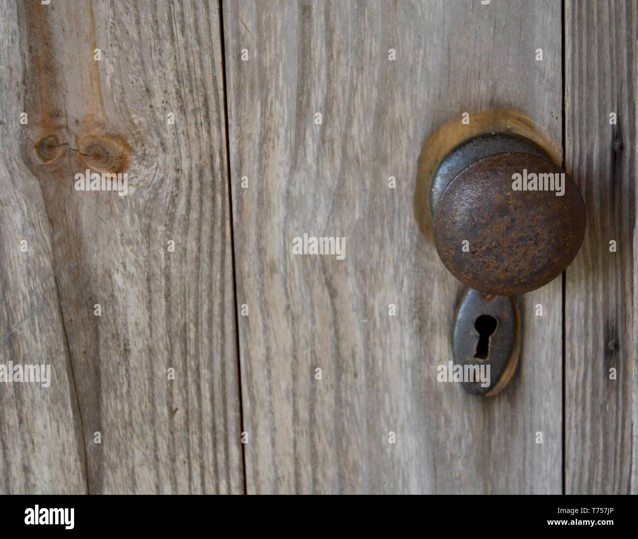 Old Rusty Door Knob With Key Hole Stock Photo 245363518 Alamy