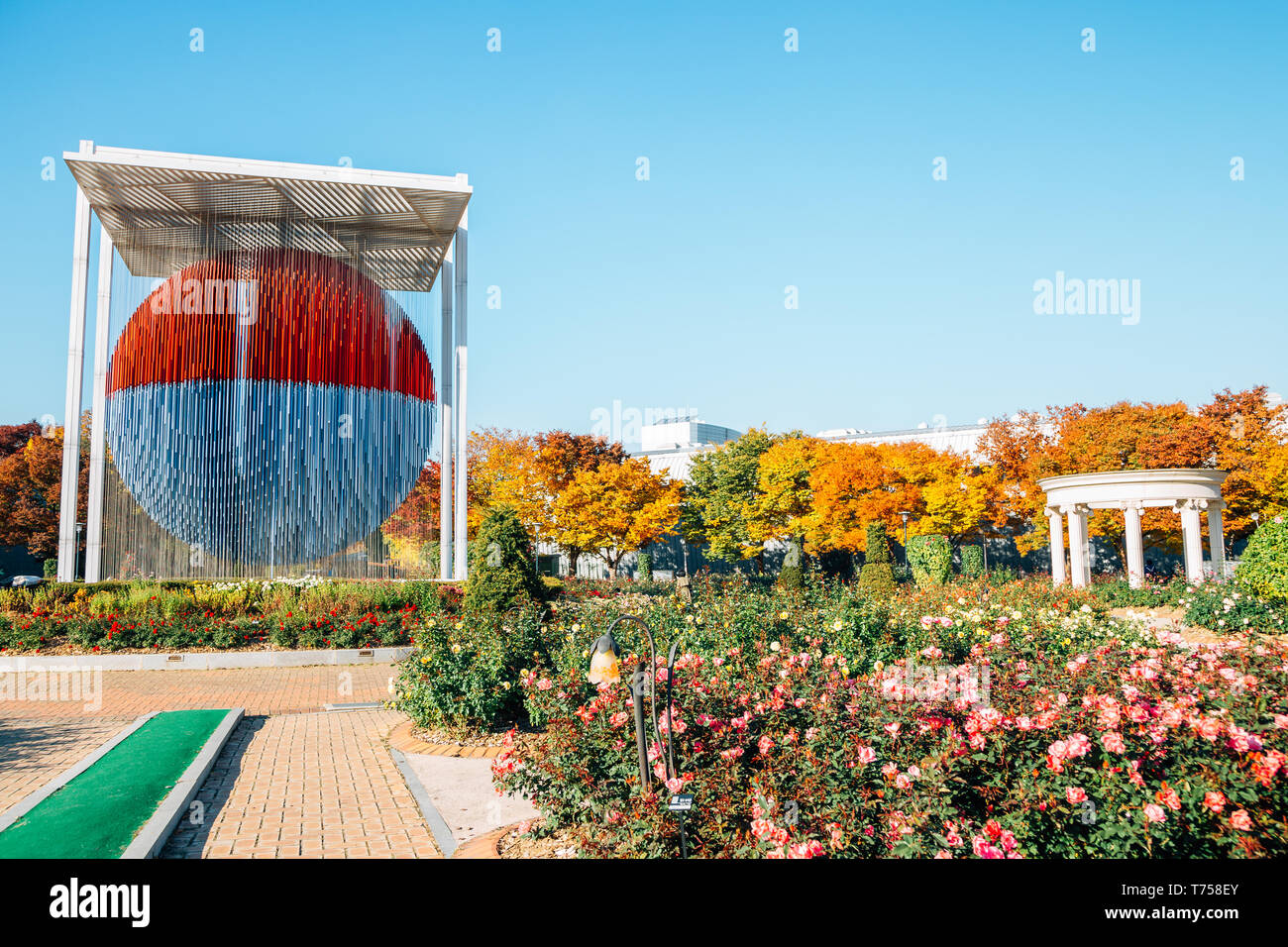 Seoul, Korea - November 2, 2018 : Olympic park rose square at autumn Stock Photo