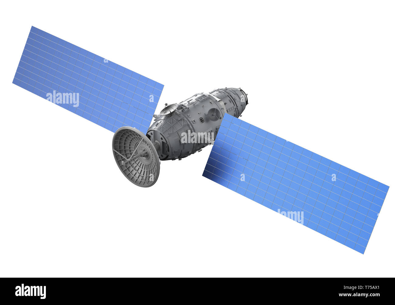 3d rendering satellite dish with antenna isolated on white background ...