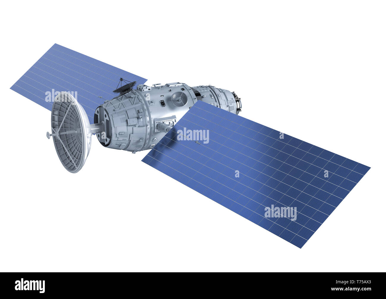 3d rendering satellite dish with antenna isolated on white background ...