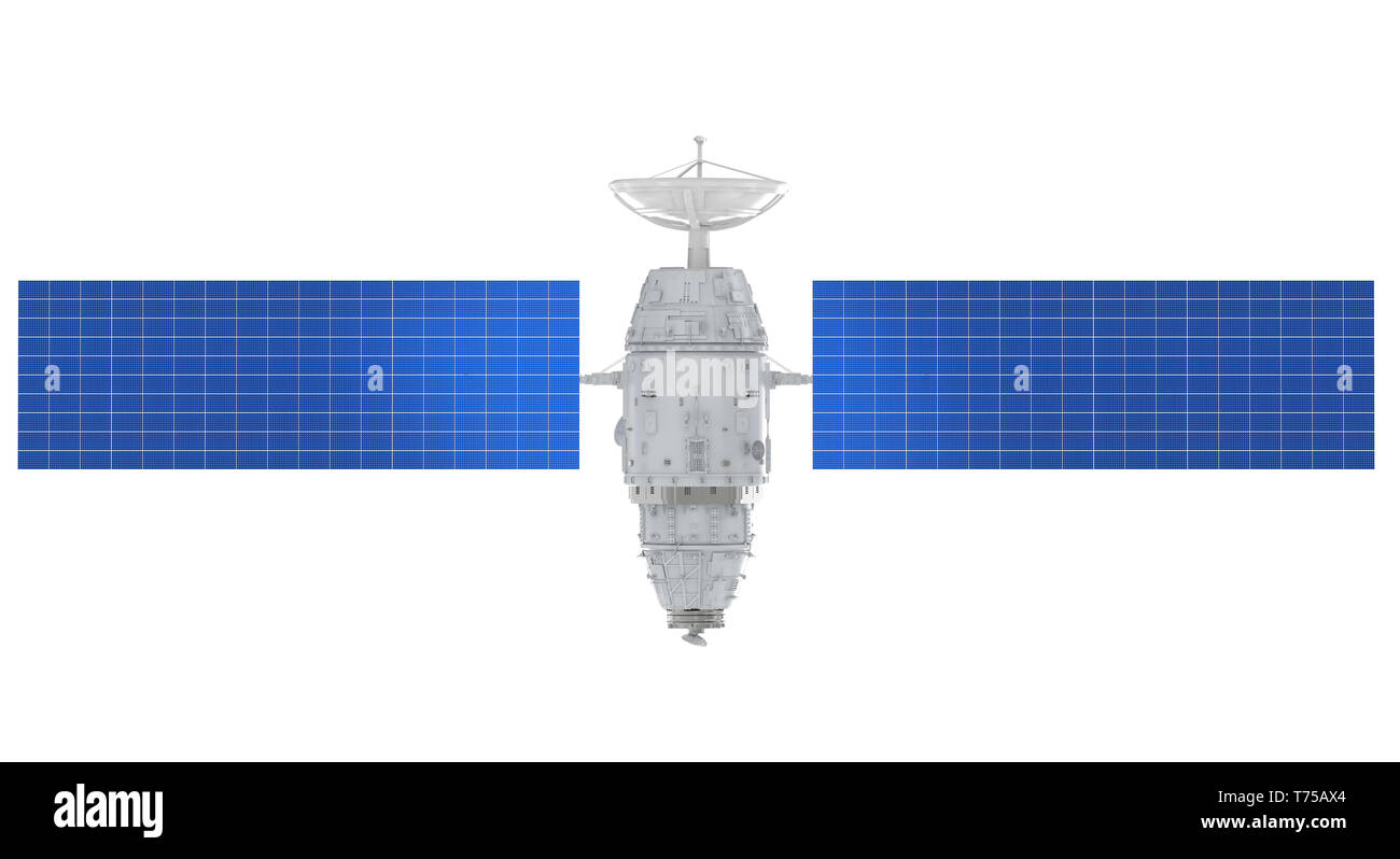 3d rendering satellite dish with antenna isolated on white background ...